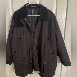 Lauren Ralph Lauren barn jacket corduroy detailing black 3X